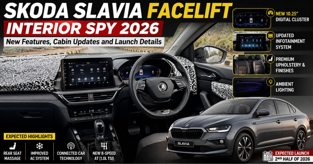 Skoda Slavia Facelift Interior Spy 2026